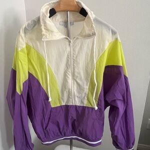 FAVLUX Cream and Purple Windbreaker Jacket